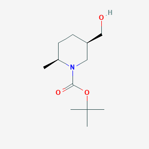 molecular formula C12H23NO3 B3071285 叔丁基(2S,5R)-5-(羟甲基)-2-甲基哌啶-1-羧酸酯 CAS No. 1009377-06-3