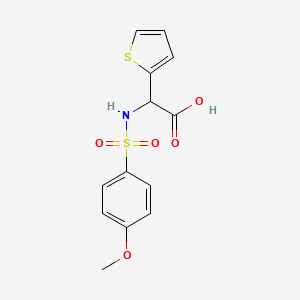 molecular formula C13H13NO5S2 B3071310 2-{[(4-Methoxyphenyl)sulfonyl]amino}-2-(2-thienyl)acetic acid, hydrate CAS No. 1009537-80-7
