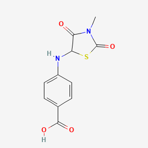 molecular formula C11H10N2O4S B3071312 4-(3-Methyl-2,4-dioxo-thiazolidin-5-ylamino)-benzoic acid CAS No. 1009550-36-0