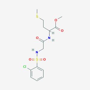 molecular formula C14H19ClN2O5S2 B3071331 2-[(2-{[(2-氯苯基)磺酰]氨基}乙酰)氨基]-4-(甲硫基)丁酸甲酯 CAS No. 1009595-32-7