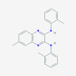 molecular formula C23H22N4 B307136 {6-Methyl-3-[(2-methylphenyl)amino]quinoxalin-2-yl}(2-methylphenyl)amine 