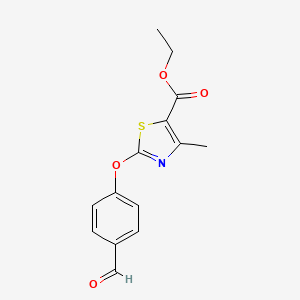 molecular formula C14H13NO4S B3071379 Ethyl 2-(4-formylphenoxy)-4-methyl-1,3-thiazole-5-carboxylate CAS No. 1010886-63-1