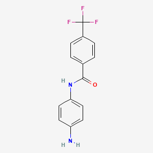 molecular formula C14H11F3N2O B3071415 N-(4-aminophenyl)-4-(trifluoromethyl)benzamide CAS No. 1011244-70-4