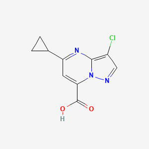 molecular formula C10H8ClN3O2 B3071419 3-Chloro-5-cyclopropylpyrazolo[1,5-a]pyrimidine-7-carboxylic acid CAS No. 1011354-08-7
