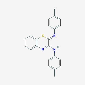 molecular formula C22H19N3S B307146 4-methyl-N-(2-[(4-methylphenyl)imino]-2H-1,4-benzothiazin-3(4H)-ylidene)aniline 