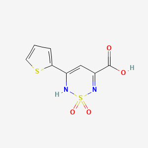 molecular formula C8H6N2O4S2 B3071505 5-Thien-2-yl-2H-1,2,6-thiadiazine-3-carboxylic acid 1,1-dioxide CAS No. 1011397-55-9