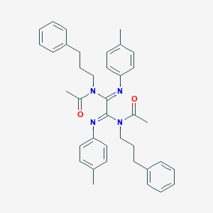 molecular formula C38H42N4O2 B307152 N-{2-[acetyl(3-phenylpropyl)amino]-N-(4-methylphenyl)-2-[(4-methylphenyl)imino]ethanimidoyl}-N-(3-phenylpropyl)acetamide 