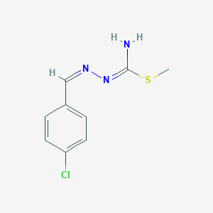 molecular formula C9H10ClN3S B307154 methyl N'-[(Z)-(4-chlorophenyl)methylideneamino]carbamimidothioate 