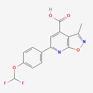 molecular formula C15H10F2N2O4 B3071570 6-(4-(二氟甲氧基)苯基)-3-甲基异恶唑并[5,4-b]吡啶-4-羧酸 CAS No. 1011398-65-4