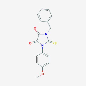 molecular formula C17H14N2O3S B307159 1-Benzyl-3-(4-methoxyphenyl)-2-thioxoimidazolidine-4,5-dione 