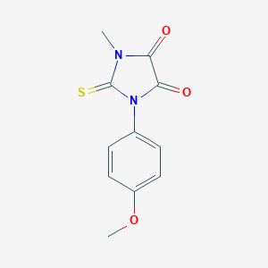 molecular formula C11H10N2O3S B307162 1-(4-Methoxyphenyl)-3-methyl-2-thioxoimidazolidine-4,5-dione 