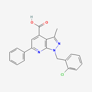 1-(2-chlorobenzyl)-3-methyl-6-phenyl-1H-pyrazolo[3,4-b]pyridine-4-carboxylic acid