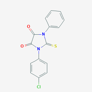 molecular formula C15H9ClN2O2S B307164 1-(4-Chlorophenyl)-3-phenyl-2-thioxoimidazolidine-4,5-dione 