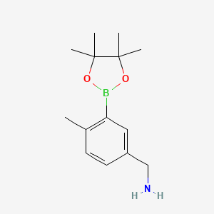 molecular formula C14H22BNO2 B3071674 (4-甲基-3-(4,4,5,5-四甲基-1,3,2-二氧杂硼环-2-基)苯基)甲胺 CAS No. 1011460-69-7