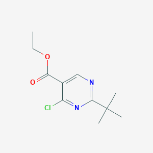 molecular formula C11H15ClN2O2 B3071680 Ethyl 2-(tert-butyl)-4-chloropyrimidine-5-carboxylate CAS No. 1011464-42-8
