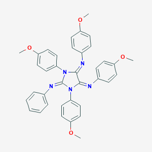 molecular formula C37H33N5O4 B307169 N-[1,3-bis(4-methoxyphenyl)-5-[(4-methoxyphenyl)imino]-2-(phenylimino)imidazolidin-4-ylidene]-4-methoxyaniline 