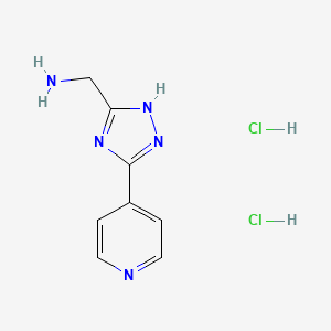 molecular formula C8H11Cl2N5 B3071766 {[3-(4-Pyridinyl)-1H-1,2,4-triazol-5-yl]methyl}amine dihydrochloride CAS No. 1013430-70-0