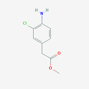 molecular formula C9H10ClNO2 B3071769 Methyl 3-chloro-4-aminophenylacetate CAS No. 101349-30-8