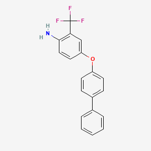 molecular formula C19H14F3NO B3071792 4-([1,1'-Biphenyl]-4-yloxy)-2-(trifluoromethyl)-phenylamine CAS No. 10141-35-2