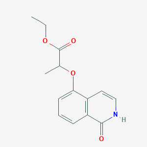 molecular formula C14H15NO4 B3071798 Ethyl 2-[(1-oxo-1,2-dihydroisoquinolin-5-yl)oxy]propanoate CAS No. 1014107-39-1