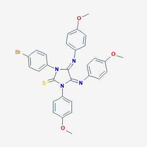 molecular formula C30H25BrN4O3S B307182 1-(4-Bromophenyl)-3-(4-methoxyphenyl)-4,5-bis[(4-methoxyphenyl)imino]imidazolidine-2-thione 