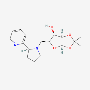 molecular formula C17H24N2O4 B3071830 (3aR,5R,6S,6aR)-2,2-dimethyl-5-{[(2S)-2-(pyridin-2-yl)pyrrolidin-1-yl]methyl}-tetrahydro-2H-furo[2,3-d][1,3]dioxol-6-ol CAS No. 1014404-84-2