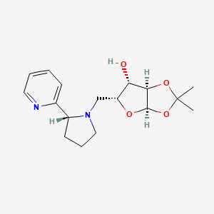 molecular formula C17H24N2O4 B3071831 (3aR,5R,6S,6aR)-2,2-dimethyl-5-{[(2R)-2-(pyridin-2-yl)pyrrolidin-1-yl]methyl}-tetrahydro-2H-furo[2,3-d][1,3]dioxol-6-ol CAS No. 1014404-85-3