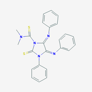 molecular formula C24H21N5S2 B307189 1-Imidazolidinecarbothioamide, N,N-dimethyl-3-phenyl-4,5-bis(phenylimino)-2-thioxo-, (4Z,5E)- 