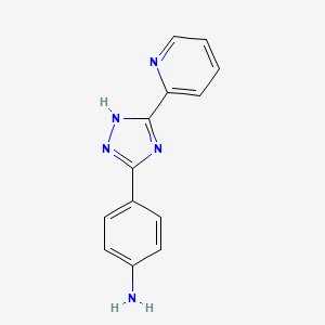 molecular formula C13H11N5 B3071898 4-[5-(Pyridin-2-yl)-1H-1,2,4-triazol-3-yl]aniline CAS No. 1015534-79-8