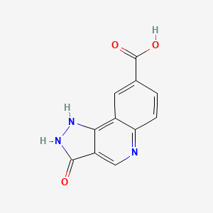 molecular formula C11H7N3O3 B3071901 3-oxo-2,3-dihydro-1H-pyrazolo[4,3-c]quinoline-8-carboxylic acid CAS No. 1015560-12-9