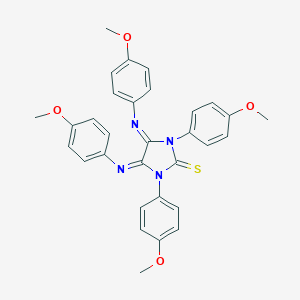 molecular formula C31H28N4O4S B307191 1,3-Bis(4-methoxyphenyl)-4,5-bis[(4-methoxyphenyl)imino]imidazolidine-2-thione 