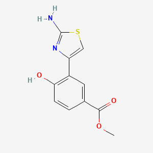 molecular formula C11H10N2O3S B3071917 Methyl 3-(2-amino-1,3-thiazol-4-yl)-4-hydroxybenzoate CAS No. 1015606-46-8