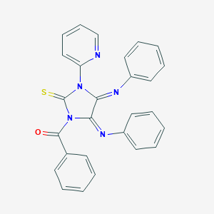 molecular formula C27H19N5OS B307193 1-Benzoyl-4,5-bis(phenylimino)-3-pyridin-2-ylimidazolidine-2-thione 