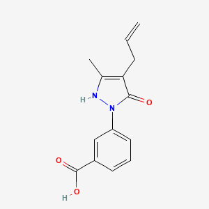 molecular formula C14H14N2O3 B3071932 3-(4-Allyl-5-hydroxy-3-methyl-pyrazol-1-yl)-benzoic acid CAS No. 1015844-78-6