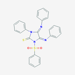 molecular formula C27H20N4O2S2 B307197 1-Phenyl-4,5-bis(phenylimino)-3-(phenylsulfonyl)imidazolidine-2-thione 
