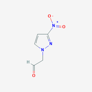 molecular formula C5H5N3O3 B3071970 (3-硝基-1H-吡唑-1-基)乙醛 CAS No. 1015939-63-5