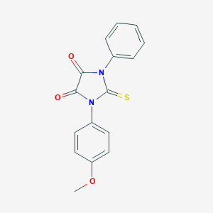 molecular formula C16H12N2O3S B307203 1-(4-Methoxyphenyl)-3-phenyl-2-thioxoimidazolidine-4,5-dione 