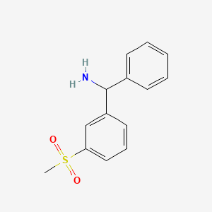 molecular formula C14H15NO2S B3072059 alpha-(3-Methylsulfonylphenyl)benzylamine CAS No. 1016509-13-9