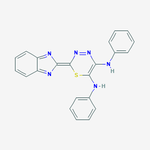 molecular formula C22H16N6S B307211 2-(benzimidazol-2-ylidene)-5-N,6-N-diphenyl-1,3,4-thiadiazine-5,6-diamine 