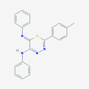 molecular formula C22H18N4S B307212 2-(4-methylphenyl)-N-phenyl-6-(phenylimino)-6H-1,3,4-thiadiazin-5-amine 