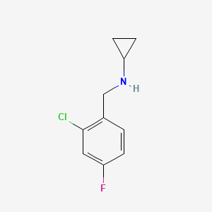 molecular formula C10H11ClFN B3072121 N-[(2-Chloro-4-fluorophenyl)methyl]cyclopropanamine CAS No. 1016534-10-3
