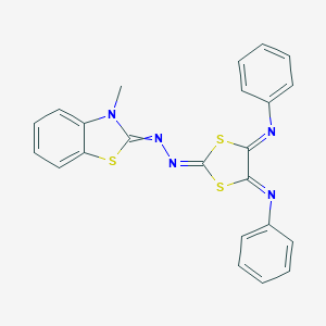 molecular formula C23H17N5S3 B307213 3-methyl-1,3-benzothiazol-2(3H)-one [4,5-bis(phenylimino)-1,3-dithiolan-2-ylidene]hydrazone 