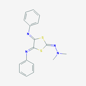 molecular formula C17H16N4S2 B307216 4,5-Bis(phenylimino)-1,3-dithiolan-2-one dimethylhydrazone 