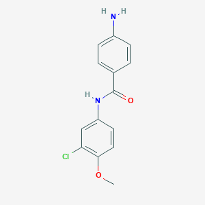 molecular formula C14H13ClN2O2 B3072174 4-Amino-N-(3-chloro-4-methoxyphenyl)benzamide CAS No. 1016673-81-6