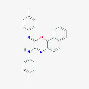 molecular formula C26H21N3O B307219 N-(4-Methylphenyl)-2-((4-methylphenyl)imino)-2H-naphtho[1,2-b][1,4]oxazin-3-amine 