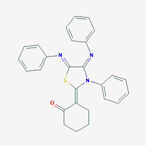 molecular formula C27H23N3OS B307221 2-(3-Phenyl-4,5-bis(phenylimino)-1,3-thiazolidin-2-ylidene)cyclohexanone 