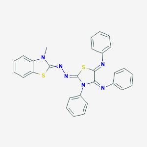 molecular formula C29H22N6S2 B307223 3-phenyl-4,5-bis(phenylimino)-1,3-thiazolidin-2-one (3-methyl-1,3-benzothiazol-2(3H)-ylidene)hydrazone 