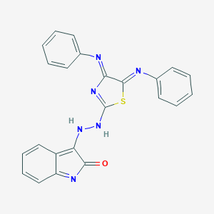 3-[2-[4,5-bis(phenylimino)-1,3-thiazol-2-yl]hydrazinyl]indol-2-one