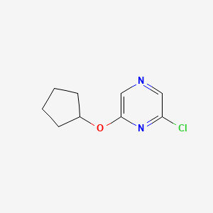 molecular formula C9H11ClN2O B3072242 2-Chloro-6-(cyclopentyloxy)pyrazine CAS No. 1016697-18-9