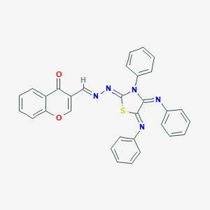 molecular formula C31H21N5O2S B307225 4-oxo-4H-chromene-3-carbaldehyde [3-phenyl-4,5-bis(phenylimino)-1,3-thiazolidin-2-ylidene]hydrazone 